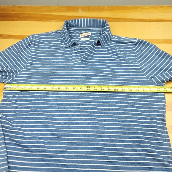 Johnnie-O Hangin Out Men's Medium Striped Polo Shirt Long Sleeve Blue Casual - Picture 7 of 15